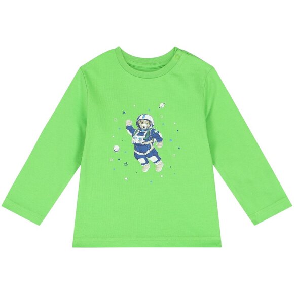 NWT $24 Mayoral Astro Pup Astronaut Kiwi Green Glow in the Dark Tee - Sz 6-9 M - Picture 1 of 3